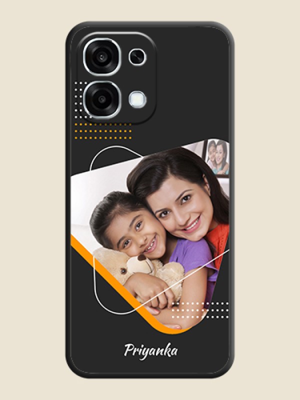 Custom Yellow Triangle on Photo On Space Black Custom Soft Matte Mobile Back Cover - Oppo F31 5G