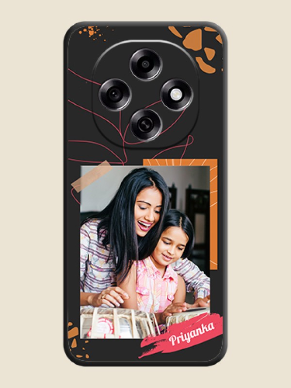 Custom Orange Photo Frame On Space Black Custom Soft Matte Mobile Back Cover - Oppo F31 Pro 5G