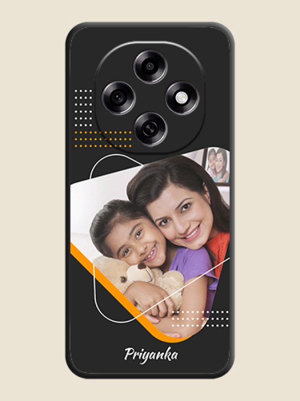 Custom Yellow Triangle on Photo On Space Black Custom Soft Matte Mobile Back Cover - Oppo F31 Pro 5G