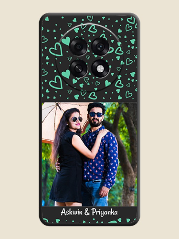 Custom Sea Green Indefinite Love Pattern on Photo On Space Black Custom Soft Matte Mobile Back Cover - Oppo F31 Pro Plus 5G