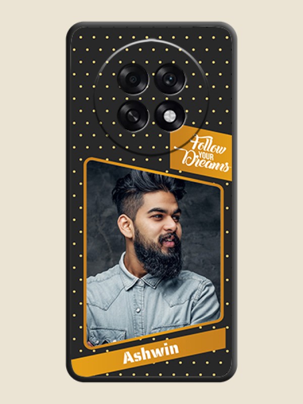 Custom Follow Your Dreams with White Dots On Space Black Custom Soft Matte Mobile Back Cover - Oppo F31 Pro Plus 5G