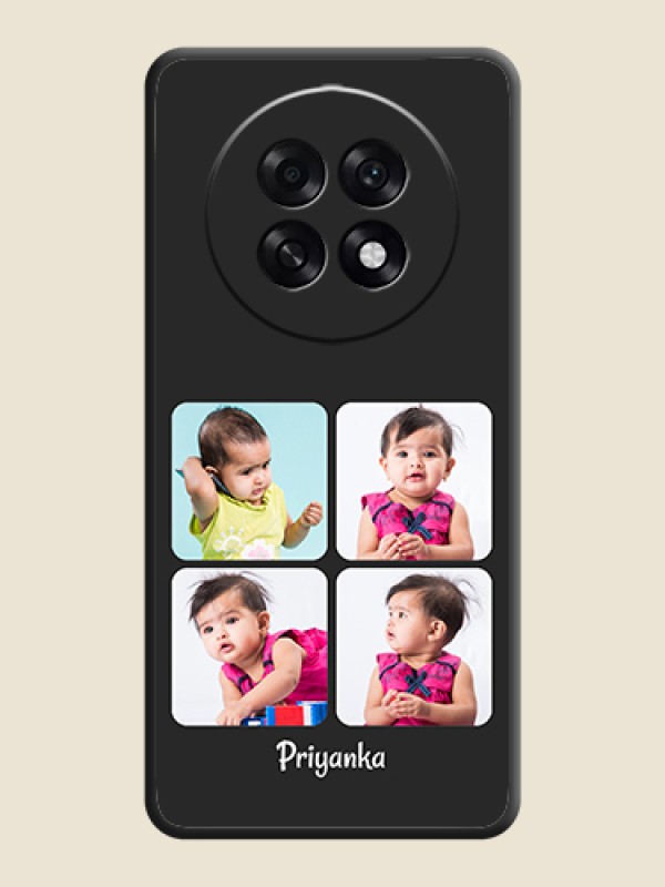 Custom Floral Art with 6 Image Holder on Photo On Space Black Custom Soft Matte Mobile Back Cover - Oppo F31 Pro Plus 5G