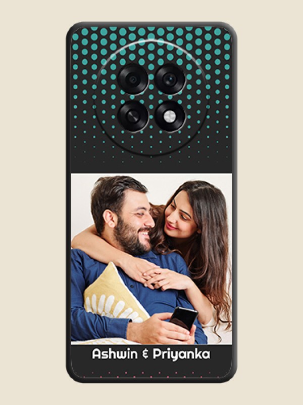 Custom Faded Dots with Grunge Photo Frame and Text On Space Black Custom Soft Matte Mobile Back Cover - Oppo F31 Pro Plus 5G