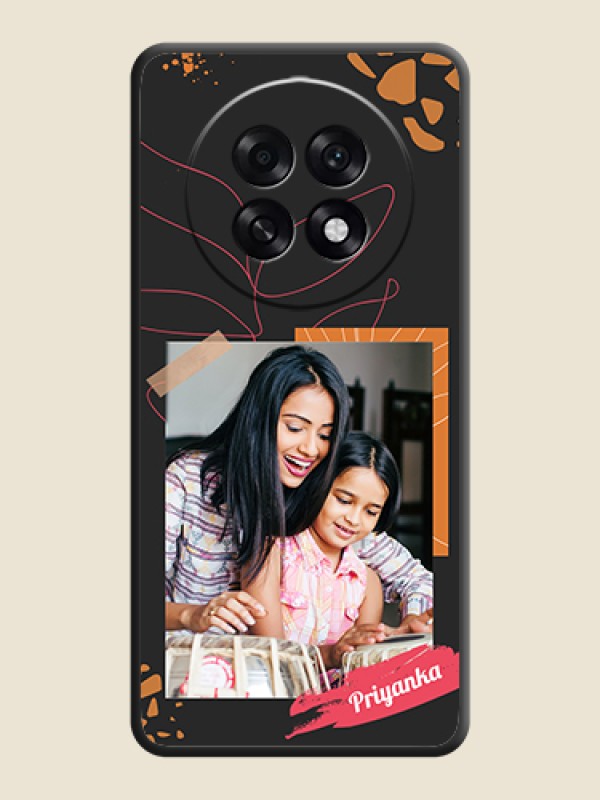 Custom Orange Photo Frame On Space Black Custom Soft Matte Mobile Back Cover - Oppo F31 Pro Plus 5G