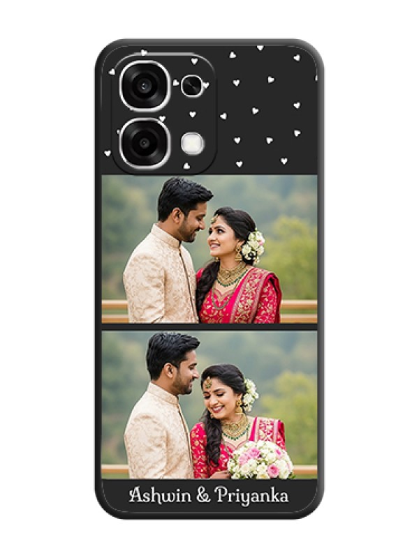 Custom Miniature Love Symbols with Name On Space Black Custom Soft Matte Mobile Back Cover - Oppo F33 5G