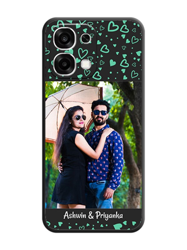 Custom Sea Green Indefinite Love Pattern on Photo On Space Black Custom Soft Matte Mobile Back Cover - Oppo F33 5G