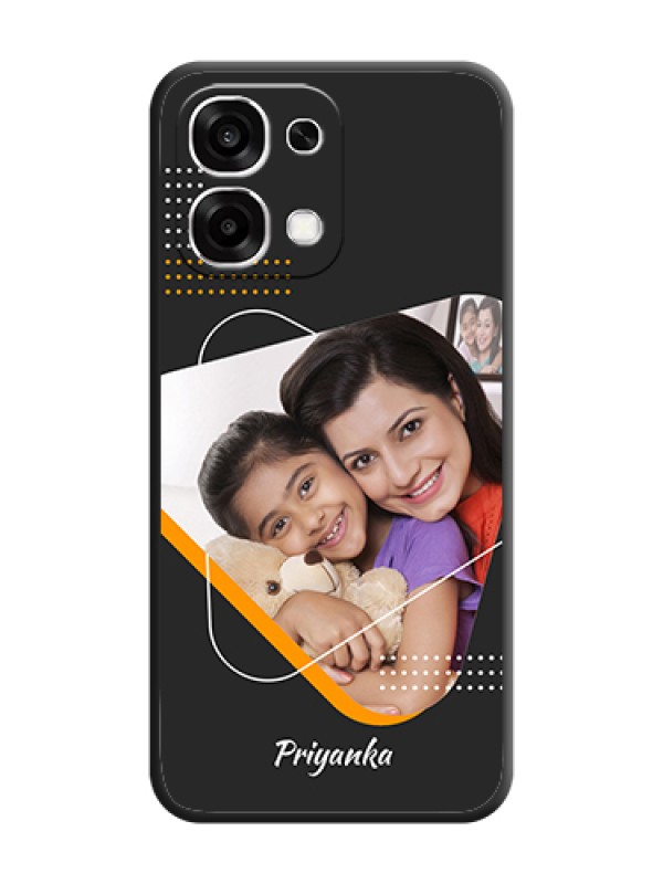 Custom Yellow Triangle on Photo On Space Black Custom Soft Matte Mobile Back Cover - Oppo F33 5G