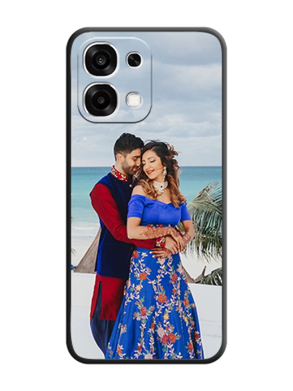 Custom Full Single Pic Upload On Space Black Custom Soft Matte Mobile Back Cover - Oppo F33 5G