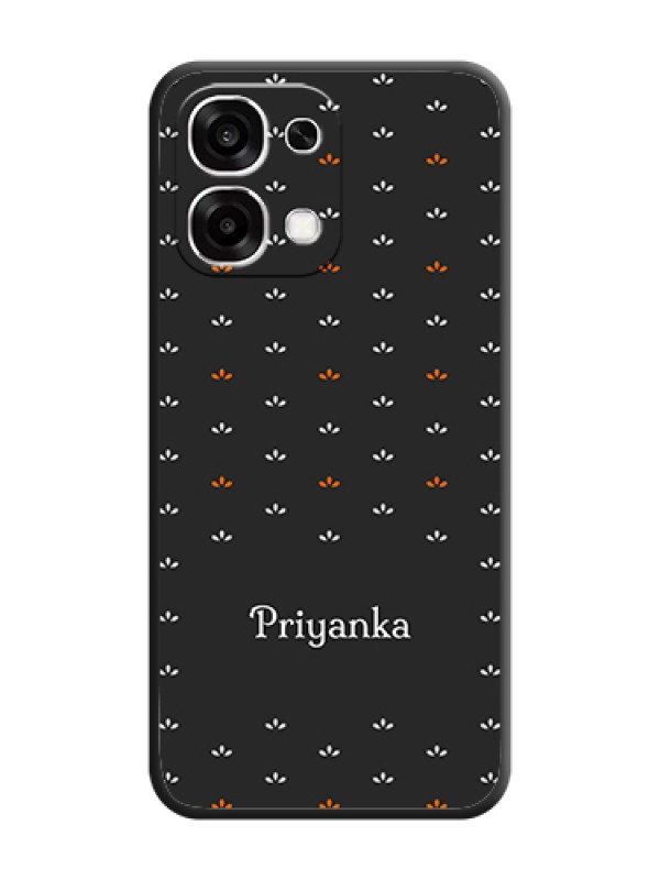 Custom Simple Pattern With Custom Text On Space Black Custom Soft Matte Mobile Back Cover - Oppo F33 5G