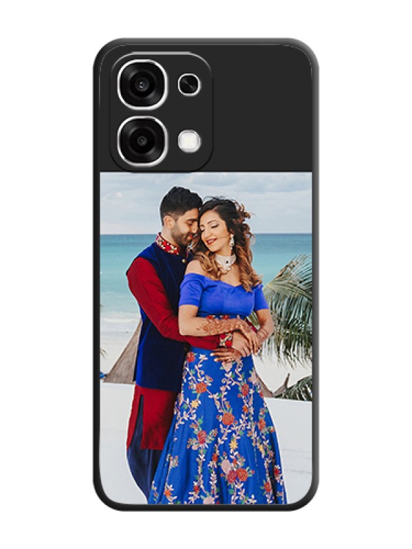 Custom Image Upload With Space Black Color On Custom Soft Matte Mobile Back Cover - Oppo F33 5G