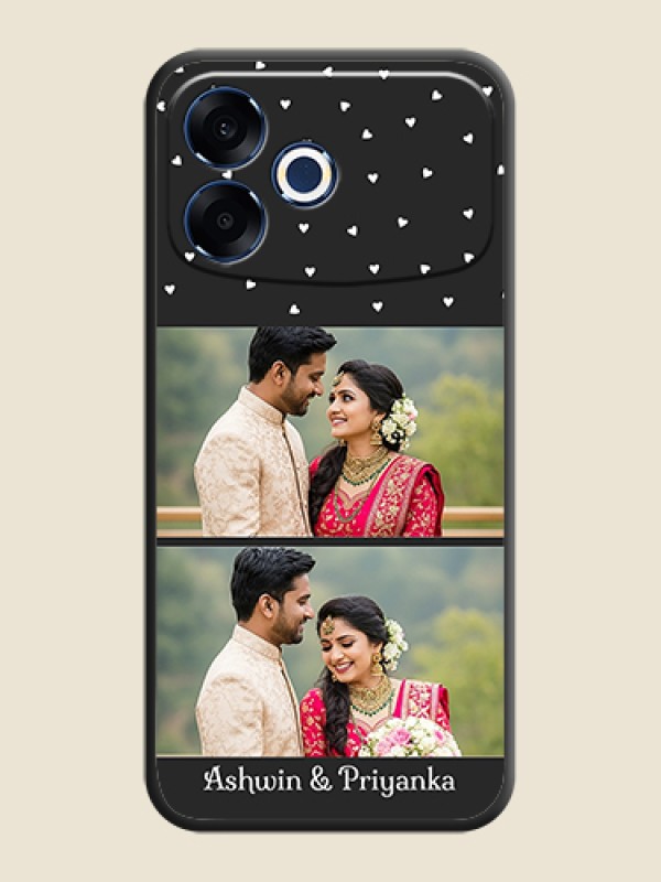 Custom Miniature Love Symbols with Name On Space Black Custom Soft Matte Mobile Back Cover - Oppo F33 Pro 5G