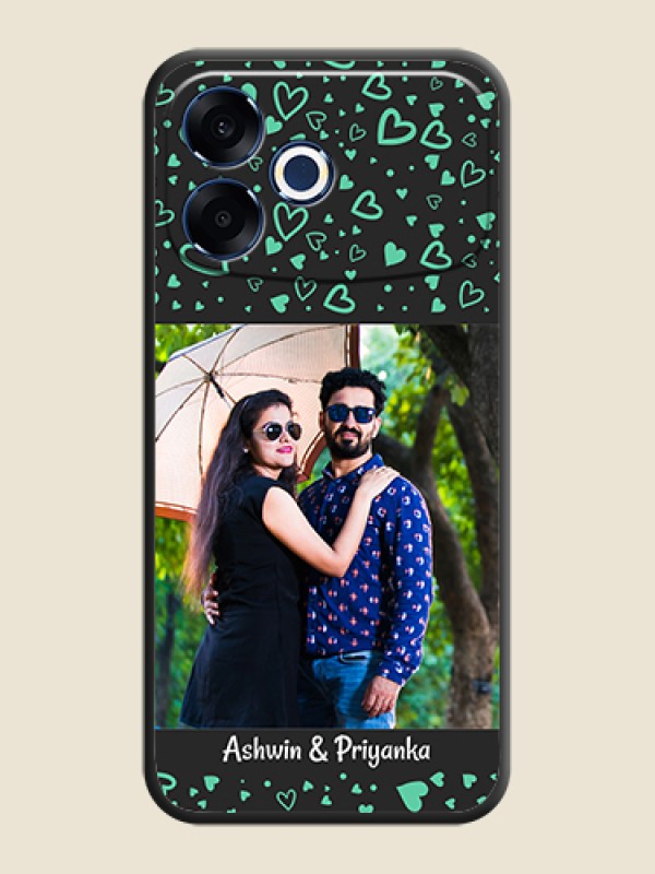 Custom Sea Green Indefinite Love Pattern on Photo On Space Black Custom Soft Matte Mobile Back Cover - Oppo F33 Pro 5G