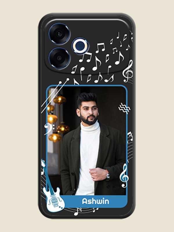 Custom Musical Theme Design with Text on Photo On Space Black Custom Soft Matte Mobile Back Cover - Oppo F33 Pro 5G