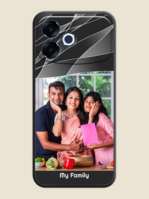 Custom Mixed Wave Lines on Photo On Space Black Custom Soft Matte Mobile Back Cover - Oppo F33 Pro 5G