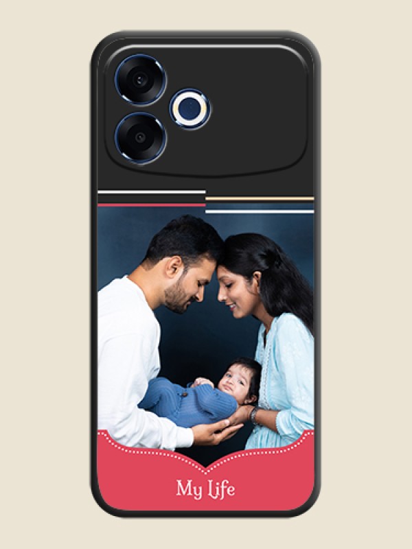 Custom Classic Plain Design with Name On Space Black Custom Soft Matte Mobile Back Cover - Oppo F33 Pro 5G
