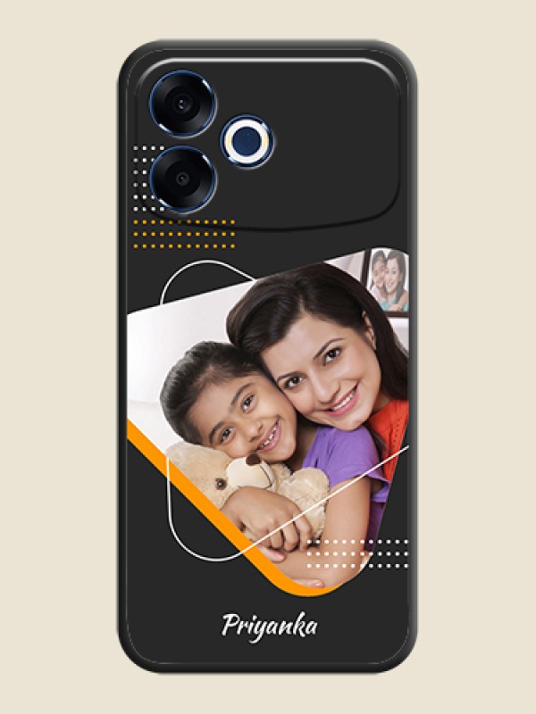 Custom Yellow Triangle on Photo On Space Black Custom Soft Matte Mobile Back Cover - Oppo F33 Pro 5G