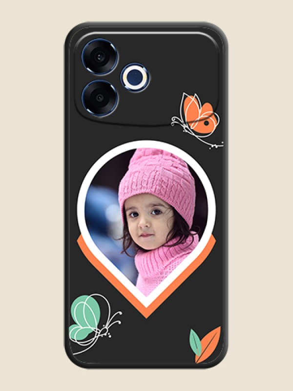 Custom Upload Pic With Simple Butterly Design On Space Black Custom Soft Matte Mobile Back Cover - Oppo F33 Pro 5G