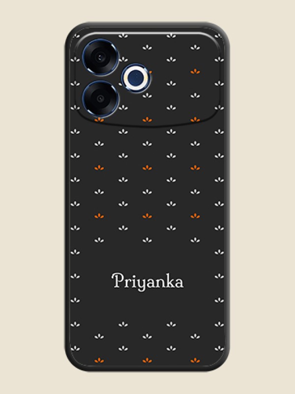 Custom Simple Pattern With Custom Text On Space Black Custom Soft Matte Mobile Back Cover - Oppo F33 Pro 5G