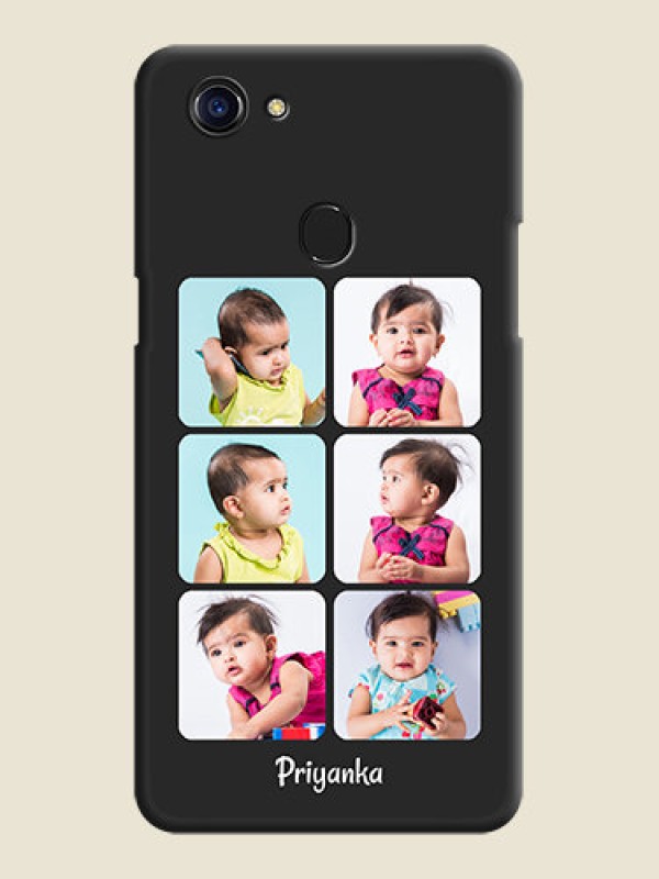 Custom Floral Art with 6 Image Holder on Photo on Space Black Soft Matte Mobile Case - Oppo F5 Youth