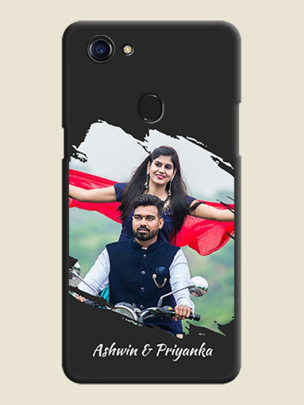 Custom Grunge Brush Strokes on Photo on Space Black Soft Matte Back Cover - Oppo F5 Youth