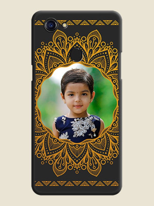Custom Round Image with Floral Design on Photo on Space Black Soft Matte Mobile Cover - Oppo F5
