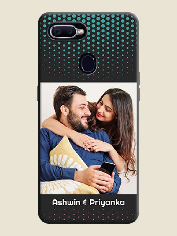 Custom Faded Dots with Grunge Photo Frame and Text on Space Black Custom Soft Matte Phone Cases - Oppo F9 Pro