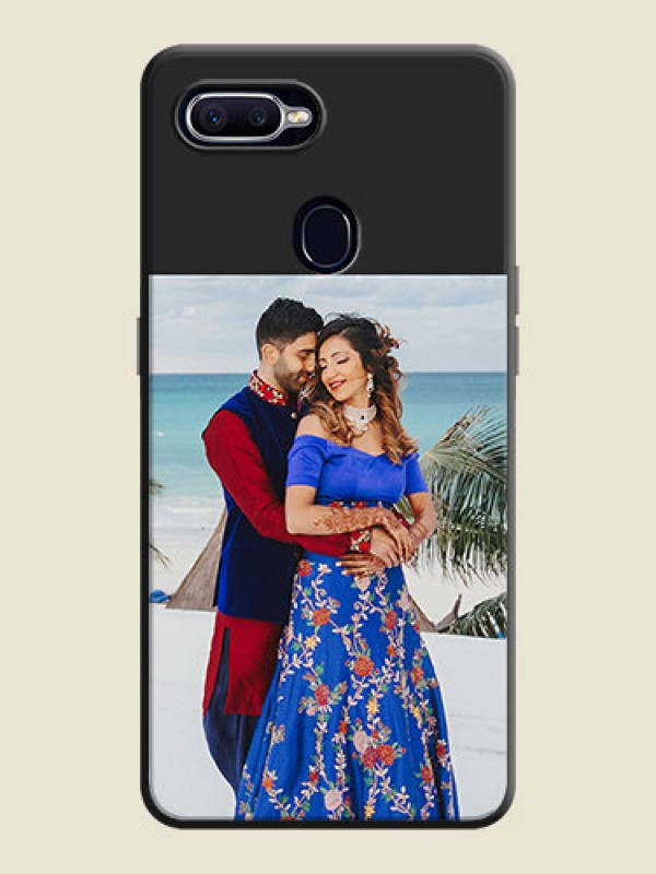 Custom Image Upload With Space Black Color On Custom Soft Matte Mobile Back Cover - Oppo F9 Pro