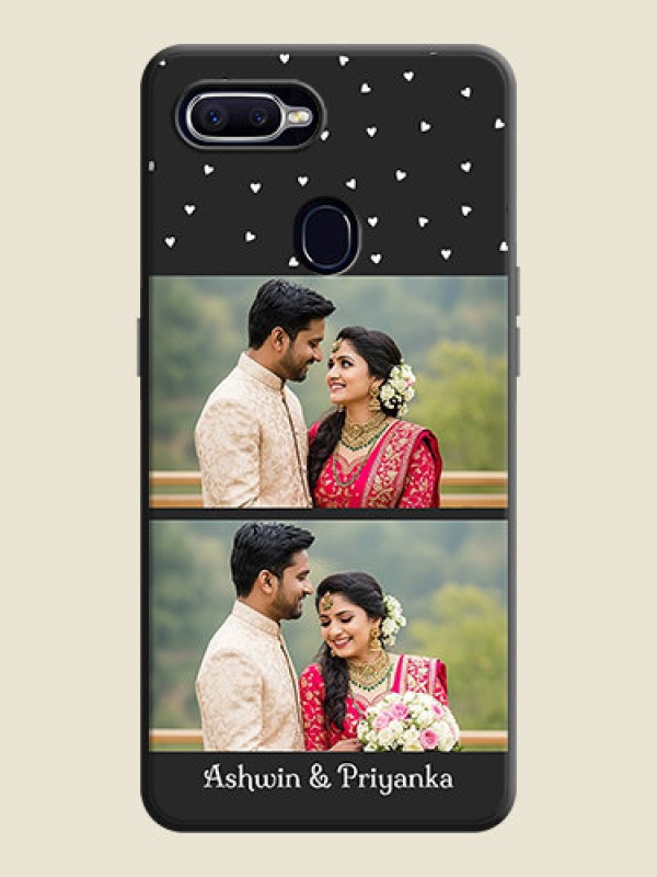 Custom Miniature Love Symbols with Name on Space Black Custom Soft Matte Back Cover - Oppo F9