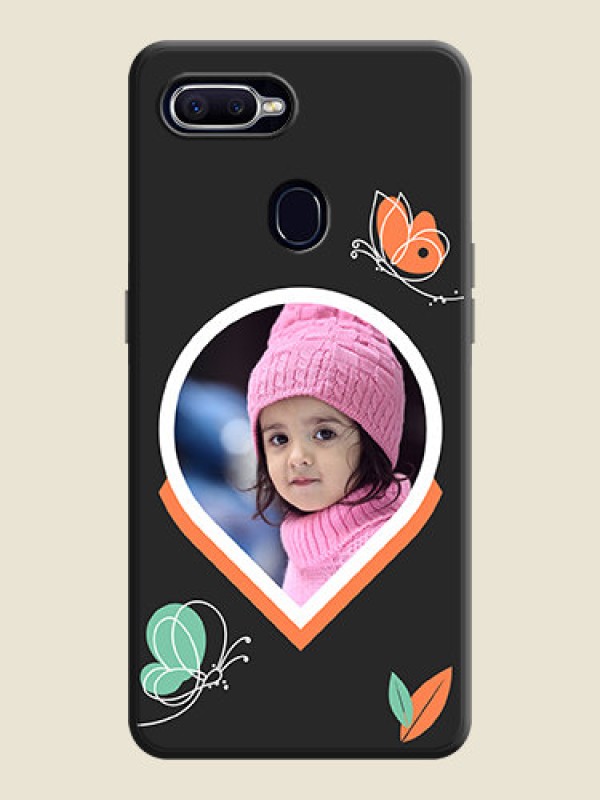 Custom Upload Pic With Simple Butterly Design On Space Black Personalized Soft Matte Phone Covers -Oppo F9