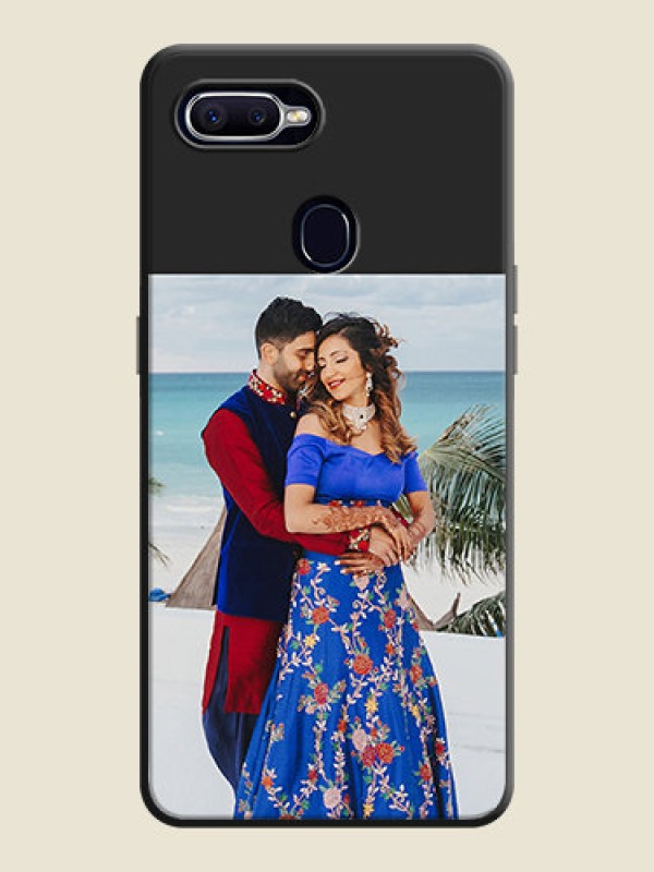 Custom Image Upload With Space Black Color On Custom Soft Matte Mobile Back Cover - Oppo F9