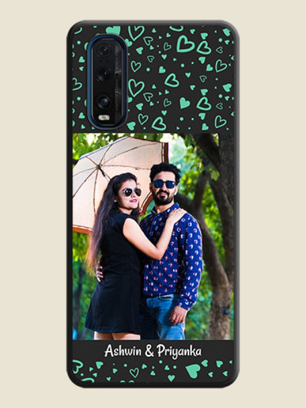 Custom Sea Green Indefinite Love Pattern on Photo on Space Black Soft Matte Mobile Cover - Oppo Find X2