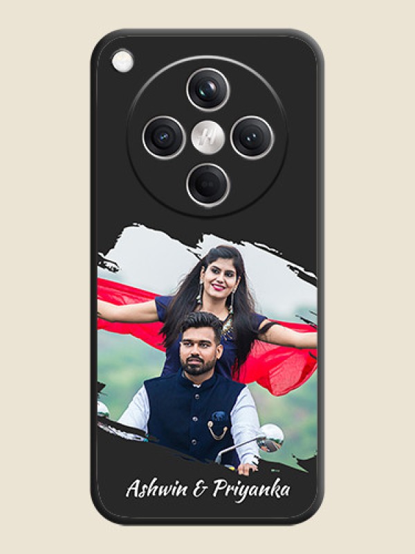 Custom Grunge Brush Strokes on Photo On Space Black Custom Soft Matte Mobile Back Cover - Oppo Find X8 5G