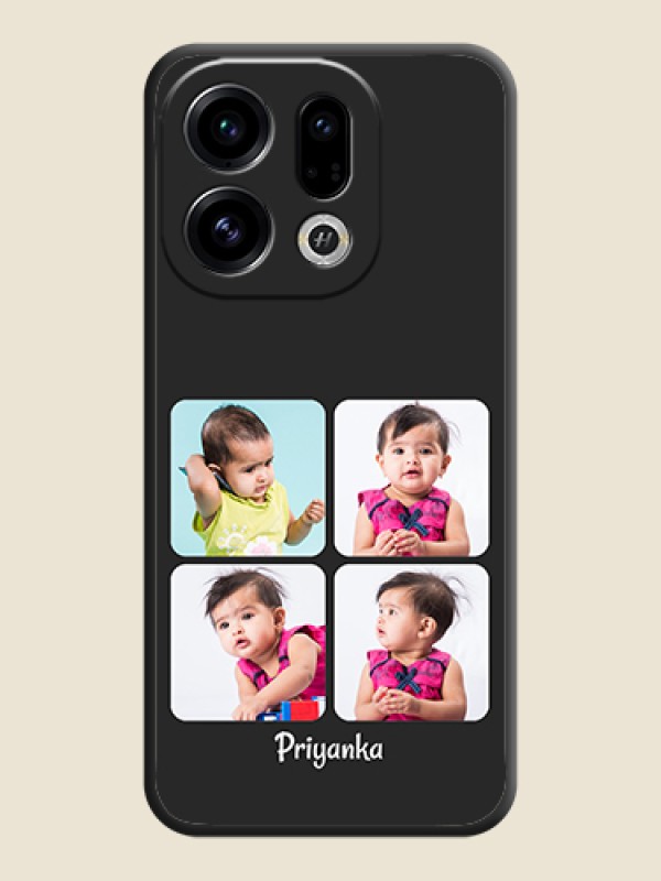 Custom Floral Art with 6 Image Holder on Photo On Space Black Custom Soft Matte Mobile Back Cover - Oppo Find X9 5G