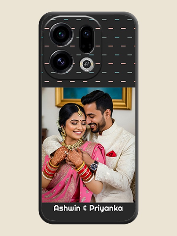 Custom Line Pattern Design with Text On Space Black Custom Soft Matte Mobile Back Cover - Oppo Find X9 5G