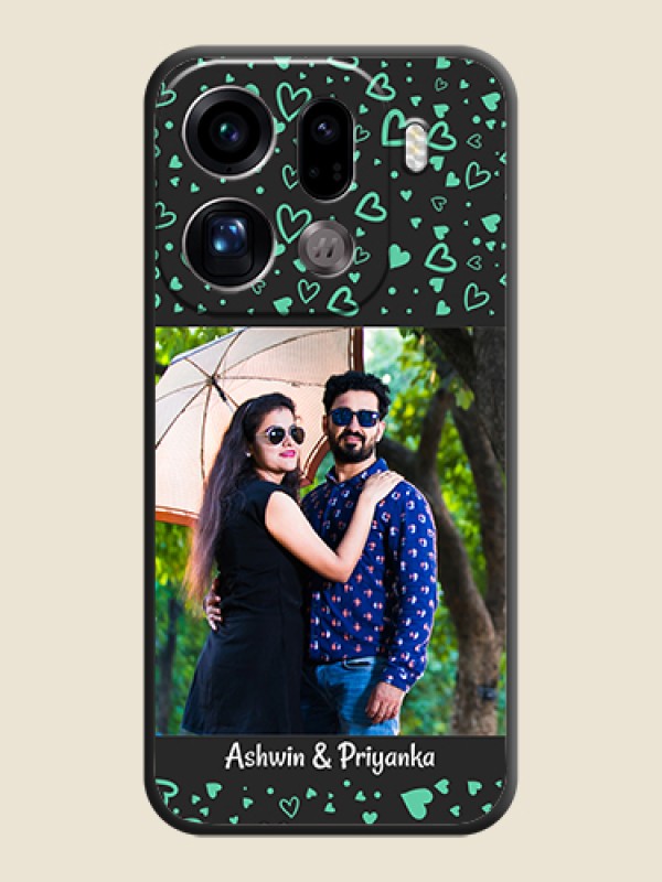 Custom Sea Green Indefinite Love Pattern on Photo On Space Black Custom Soft Matte Mobile Back Cover - Oppo Find X9 Pro 5G