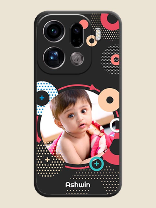 Custom Multicoloured Round Image On Space Black Custom Soft Matte Mobile Back Cover - Oppo Find X9 Pro 5G