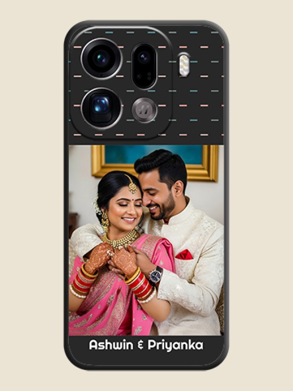 Custom Line Pattern Design with Text On Space Black Custom Soft Matte Mobile Back Cover - Oppo Find X9 Pro 5G