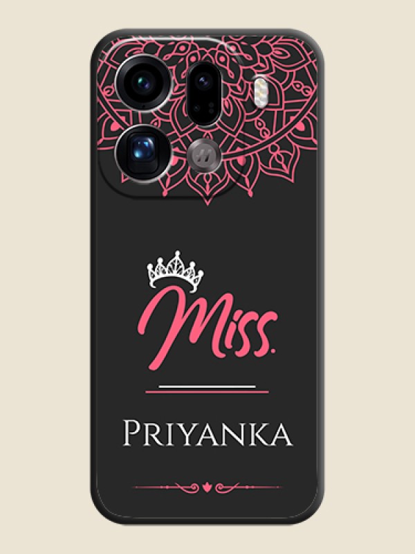Custom Mrs Name with Floral Design On Space Black Custom Soft Matte Mobile Back Cover - Oppo Find X9 Pro 5G
