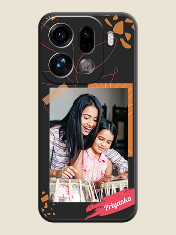 Custom Orange Photo Frame On Space Black Custom Soft Matte Mobile Back Cover - Oppo Find X9 Pro 5G