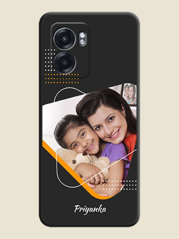 Custom Yellow Triangle on Photo on Space Black Soft Matte Phone Cover - Oppo K10 5G