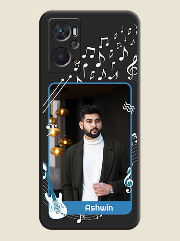 Custom Musical Theme Design with Text on Photo on Space Black Soft Matte Mobile Case - Oppo K10