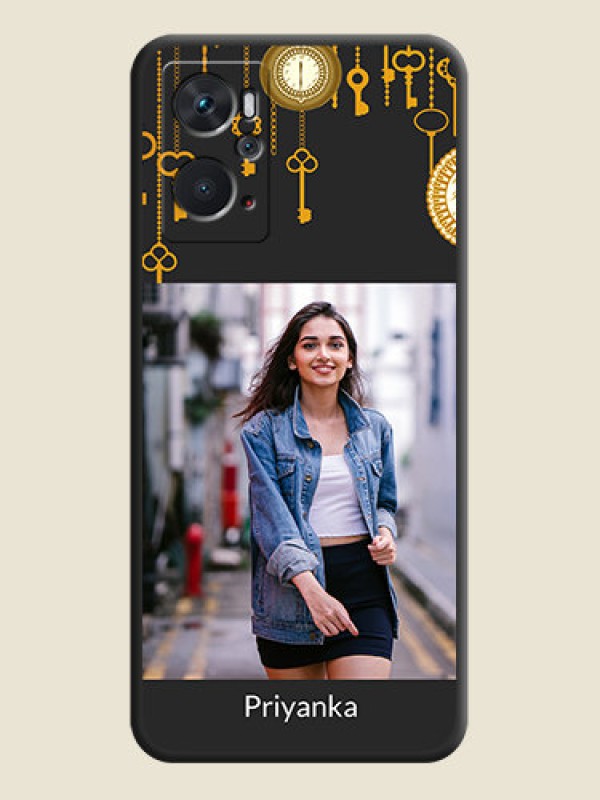 Custom Decorative Design with Text on Space Black Custom Soft Matte Back Cover - Oppo K10