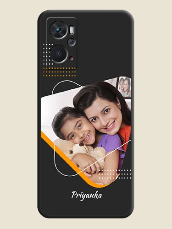Custom Yellow Triangle on Photo on Space Black Soft Matte Phone Cover - Oppo K10