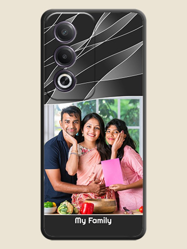 Custom Mixed Wave Lines on Photo On Space Black Custom Soft Matte Mobile Back Cover - Oppo K12x 5G