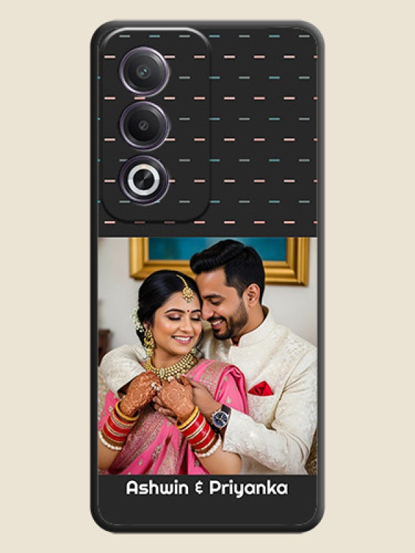 Custom Line Pattern Design with Text On Space Black Custom Soft Matte Mobile Back Cover - Oppo K12x 5G