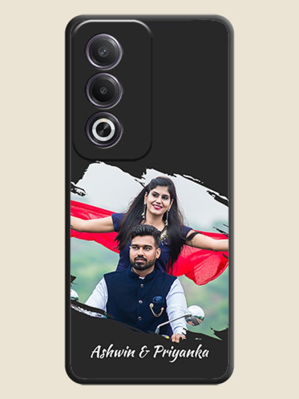 Custom Grunge Brush Strokes on Photo On Space Black Custom Soft Matte Mobile Back Cover - Oppo K12x 5G