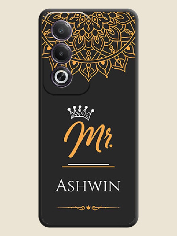 Custom Mr Name with Floral Design On Space Black Custom Soft Matte Mobile Back Cover - Oppo K12x 5G