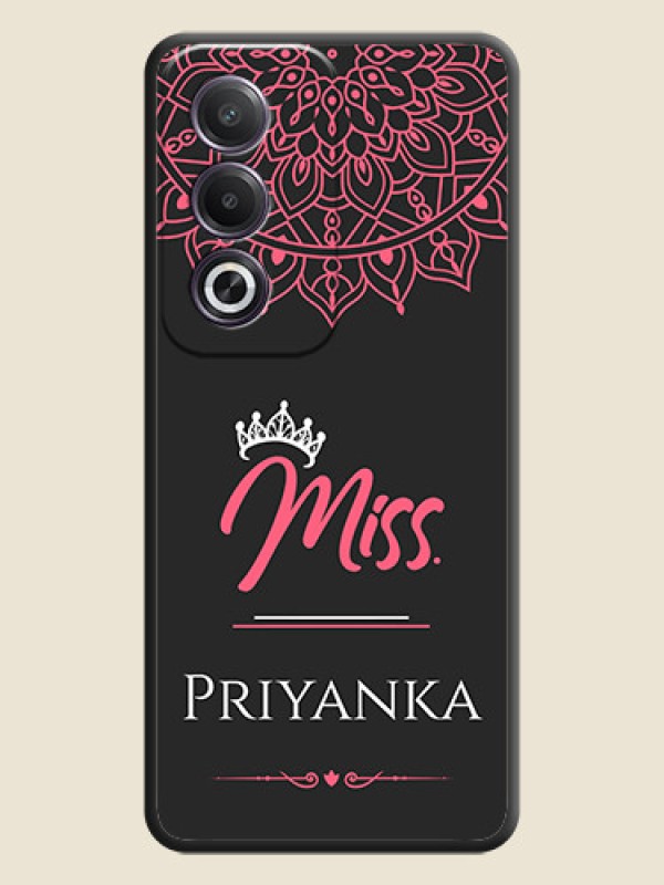 Custom Mrs Name with Floral Design On Space Black Custom Soft Matte Mobile Back Cover - Oppo K12x 5G