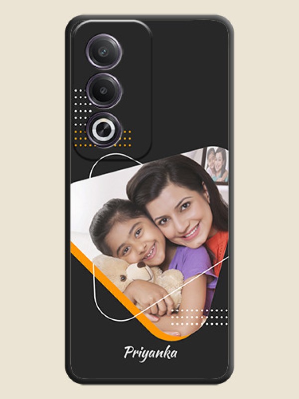Custom Yellow Triangle on Photo On Space Black Custom Soft Matte Mobile Back Cover - Oppo K12x 5G