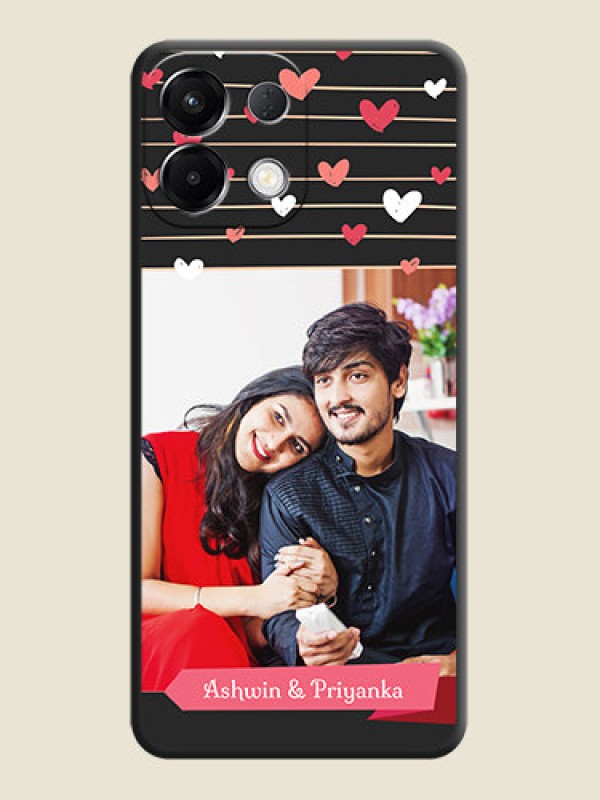 Custom Love Pattern with Name on Pink Ribbon on Photo On Space Black Custom Soft Matte Mobile Back Cover - Oppo K13 5G